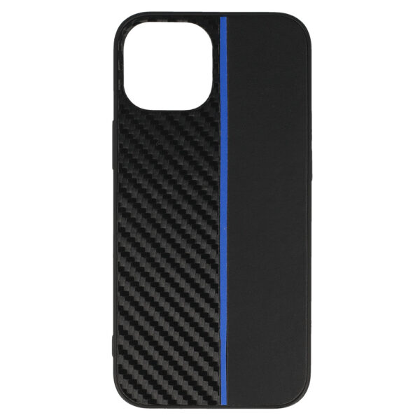 Tel Protect CARBON Case do Iphone 13 Mini Czarny z niebieskim paskiem - obrazek 2