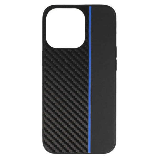 Tel Protect CARBON Case do Iphone 13 Pro Czarny z niebieskim paskiem - obrazek 2