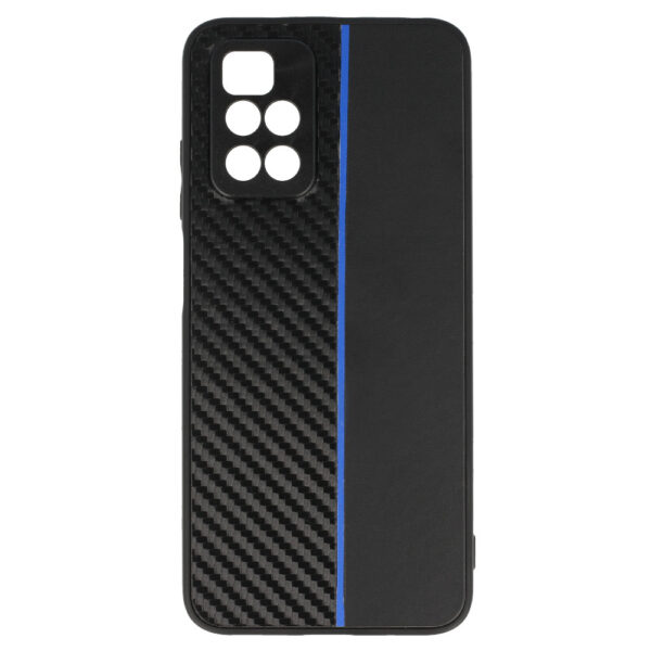 Tel Protect CARBON Case do Xiaomi Redmi 10 Czarny z niebieskim paskiem - obrazek 2