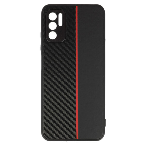 Tel Protect CARBON Case do Xiaomi Redmi Note 10 5G Czarny z czerwonym paskiem - obrazek 2