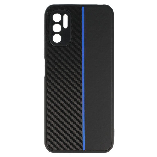 Tel Protect CARBON Case do Xiaomi Redmi Note 10 5G Czarny z niebieskim paskiem - obrazek 2