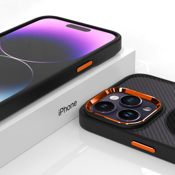 Tel Protect Magnetic Carbon Case do Iphone 11 Pro Czarno-pomarańczowy - obrazek 8