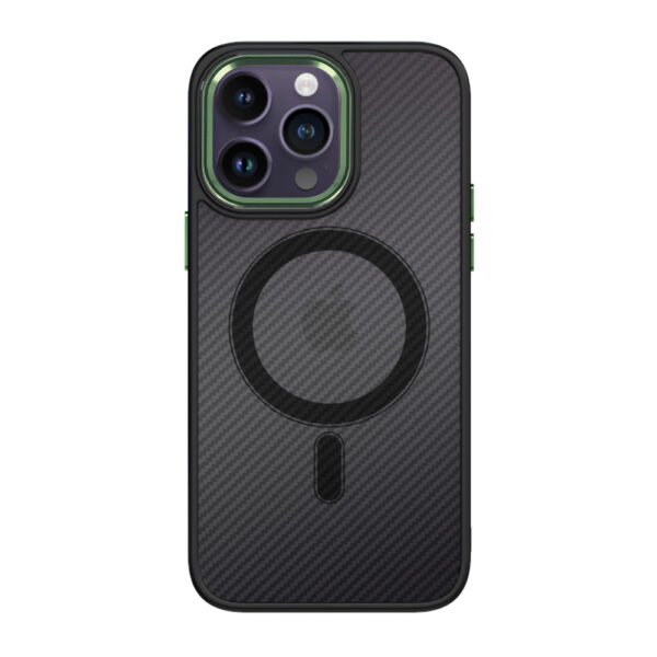 Tel Protect Magnetic Carbon Case do Iphone 11 Pro Max Czarno-zielony - obrazek 2