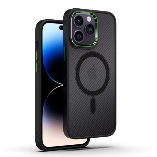 Tel Protect Magnetic Carbon Case do Iphone 11 Pro Max Czarno-zielony - obrazek 7