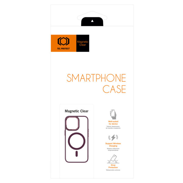 Tel Protect Magnetic Clear Case do Iphone 11 Pro Max Wiśniowy - obrazek 7