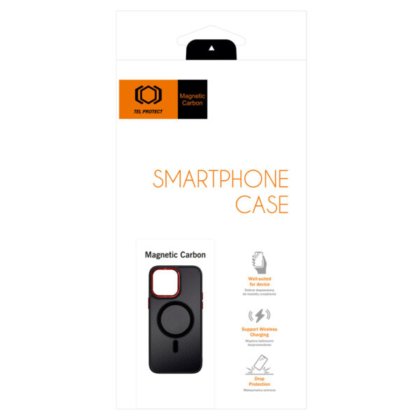 Tel Protect Magnetic Carbon Case do Iphone 12/12 Pro Czarno-czerwony - obrazek 9