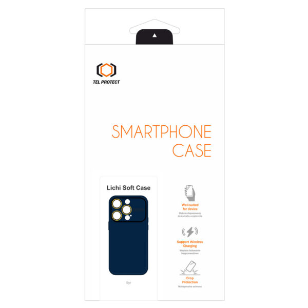 Tel Protect Lichi Soft Case do Iphone 14 Pro Max granatowy - obrazek 6