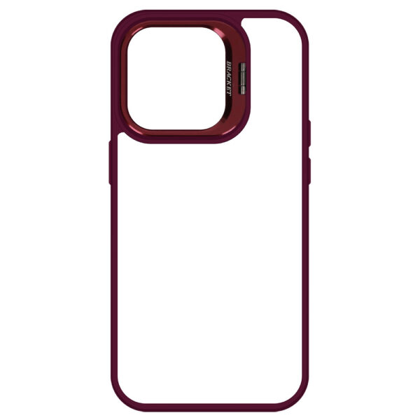 Tel Protect Kickstand case + szkło na aparat (lens) do Iphone 11 burgundowy - obrazek 5