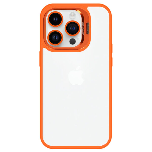 Tel Protect Kickstand case + szkło na aparat (lens) do Iphone 12 Pro Max pomarańczowy - obrazek 3