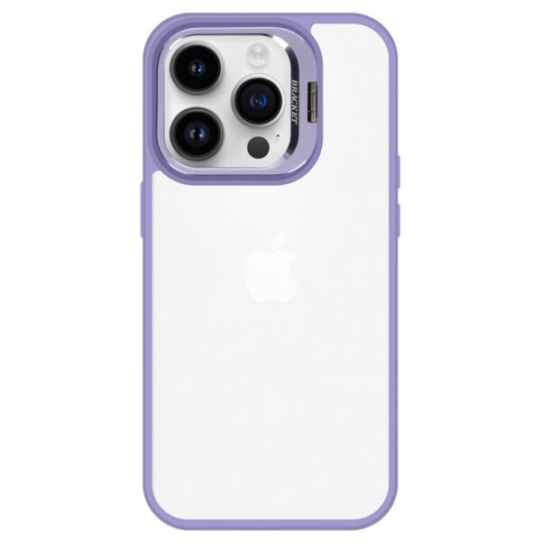 Tel Protect Kickstand case + szkło na aparat (lens) do Iphone 15 jasnofioletowy - obrazek 3