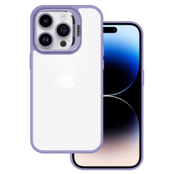 Tel Protect Kickstand case + szkło na aparat (lens) do Iphone 11 Pro jasnofioletowy - obrazek 2