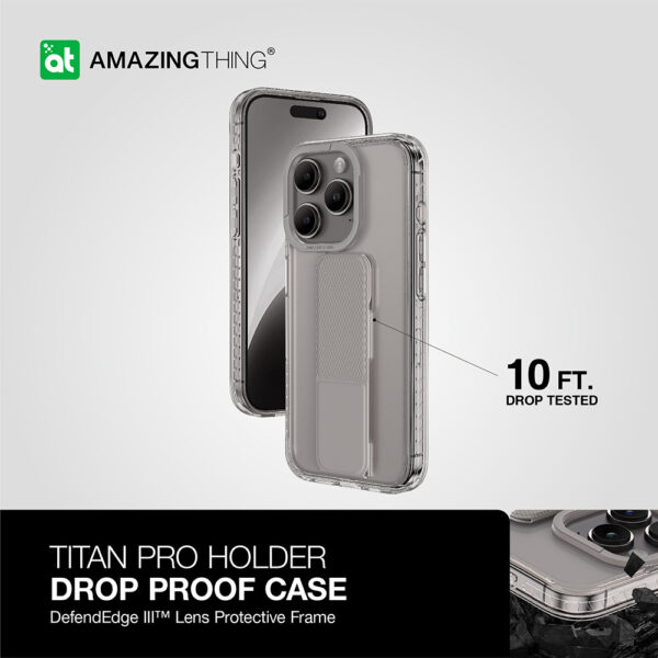 Amazing Thing Etui Titan Pro Holder Case 10FT IP156.1PTHGY do Iphone 15 Pro tytan z podstawką - obrazek 8