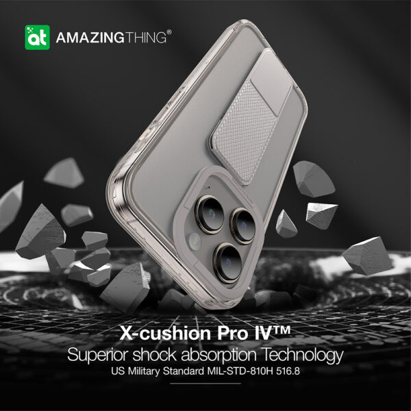 Amazing Thing Etui Titan Pro Holder Case 10FT IP156.1PTHGY do Iphone 15 Pro tytan z podstawką - obrazek 9