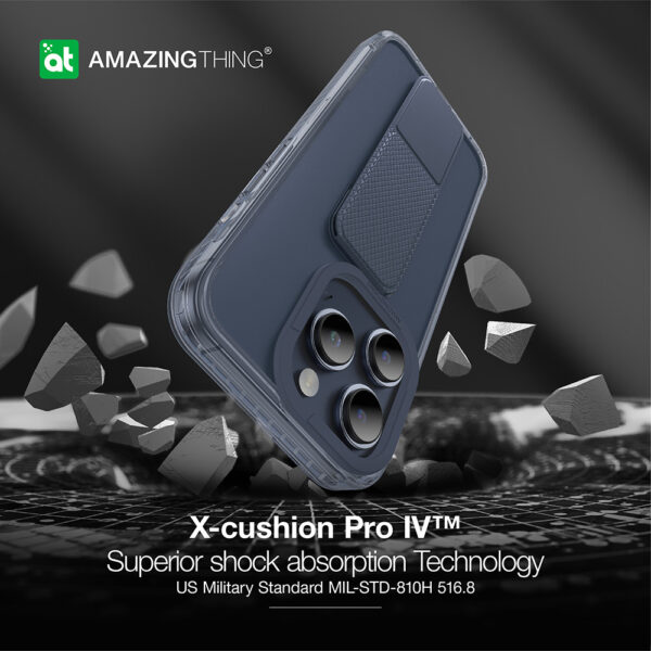 Amazing Thing Etui Titan Pro Holder Case 10FT IP156.1PTHBU do Iphone 15 Pro granatowy z podstawką - obrazek 8