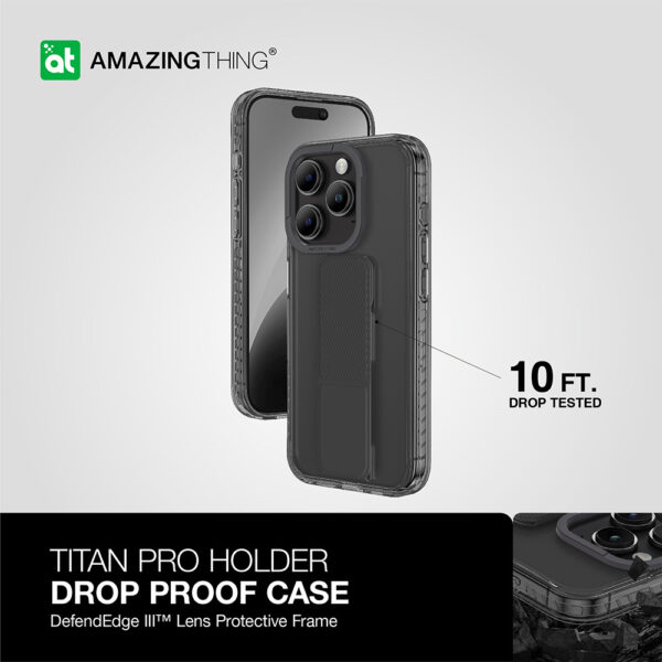 Amazing Thing Etui Titan Pro Holder Case 10FT IP156.7PTHBK do Iphone 15 Pro Max czarny z podstawką - obrazek 9