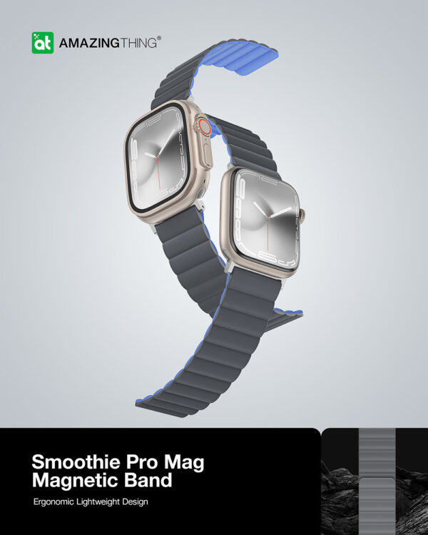 Amazing Thing Pasek Smoothie Mag AWSPMGB do Apple Watch 49/45/41 szary - obrazek 11