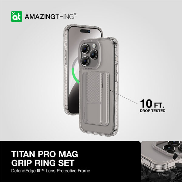 Amazing Thing Etui Titan Pro Mag Wallet Case 10FT IP156.1PTWGY do Iphone 15 Pro tytan z podstawką - obrazek 8