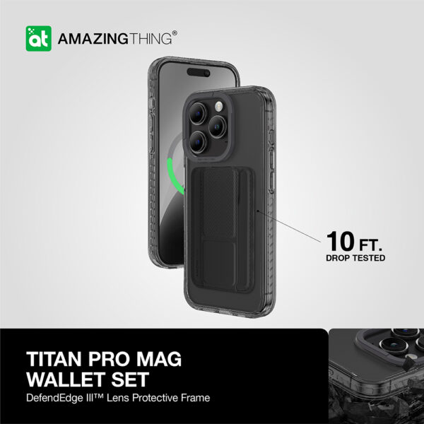 Amazing Thing Etui Titan Pro Mag Wallet Case 10FT IP156.1PTWBK do Iphone 15 Pro czarny z podstawką - obrazek 8