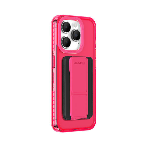 Amazing Thing Etui Titan Pro Neon Mag Wallet Case 10FT IP156.7PTWPN do Iphone 15 Pro Max różowy z podstawką - obrazek 3