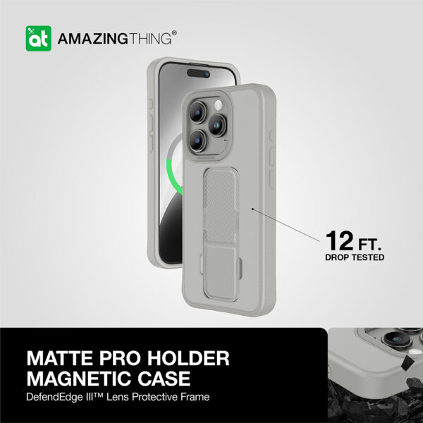 Amazing Thing Etui Matte Pro Mag Case 12FT IP156.1PMPGY do Iphone 15 Pro tytan - obrazek 9