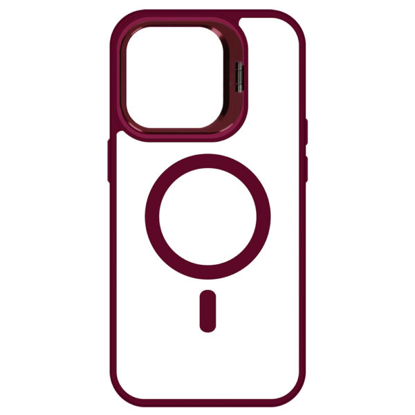 Tel Protect Kickstand Magsafe Case do Iphone 11 burgundowy - obrazek 5