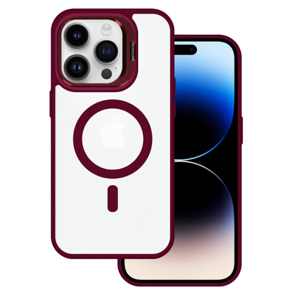 Tel Protect Kickstand Magsafe Case do Iphone 11 burgundowy - obrazek 2