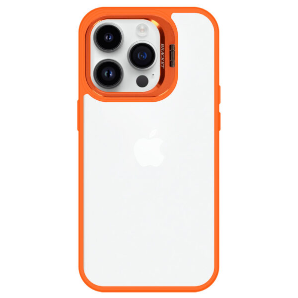 Tel Protect Kickstand case + szkło na aparat (lens) do Iphone 11 Pro Max pomarańczowy - obrazek 4