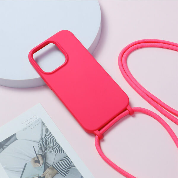 Strap Silicone Case do Iphone 13 Pro Max wzór 1 różowy - obrazek 5