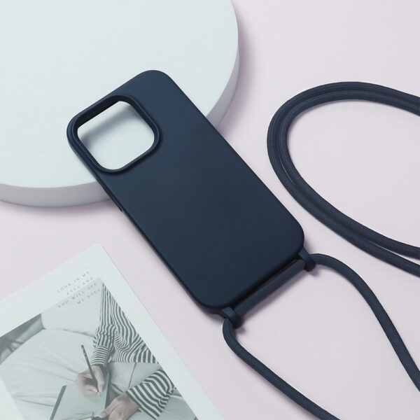 Strap Silicone Case do Iphone 15 Plus wzór 1 granatowy - obrazek 5