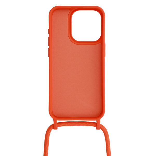 Strap Silicone Case do Iphone 15 Plus wzór 1 pomarańczowy - obrazek 3