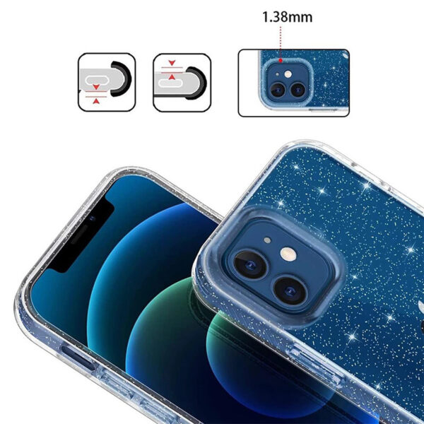 Crystal Glitter Case do Xiaomi Redmi 9A Srebrny - obrazek 4