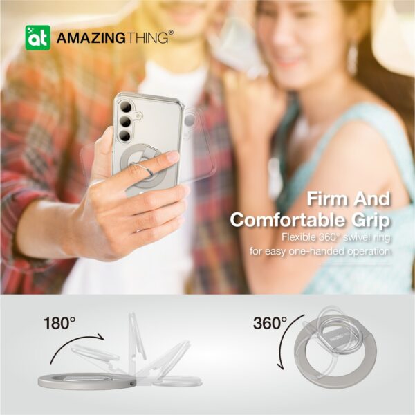 Amazing Thing Etui Minimal Magsafe Grip Ring Case S24PMRMINCL do Samsung Galaxy S24 Plus przezroczysty - obrazek 2