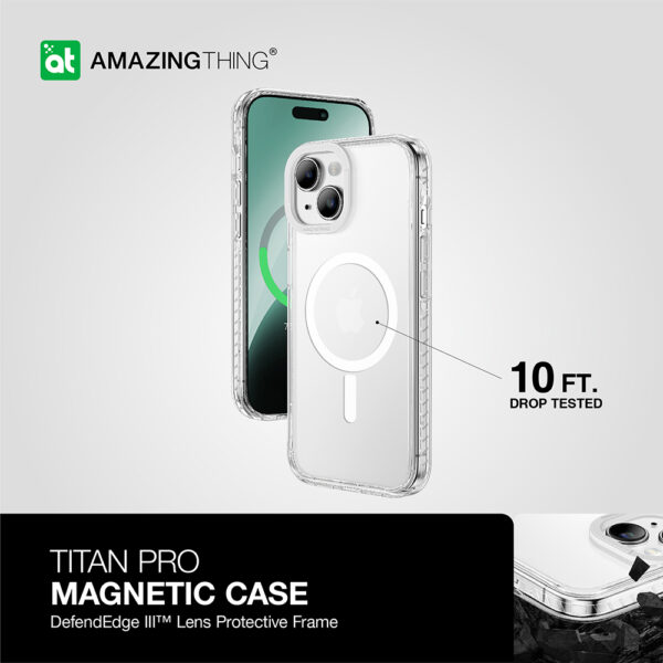 Amazing Thing Etui Titan Pro Magsafe Case 10FT IP156.1TMCL do Iphone 15 przezroczysty - obrazek 4