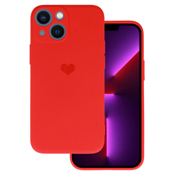 Vennus Silicone Heart Case do Iphone 13 Mini wzór 1 czerwony