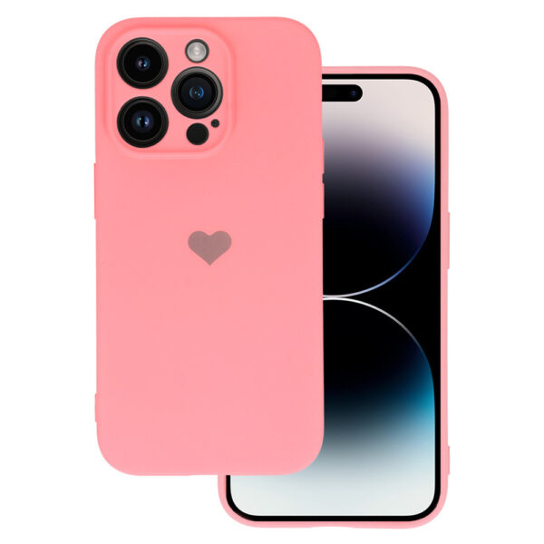 Vennus Silicone Heart Case do Iphone 13 Pro wzór 1 różowy