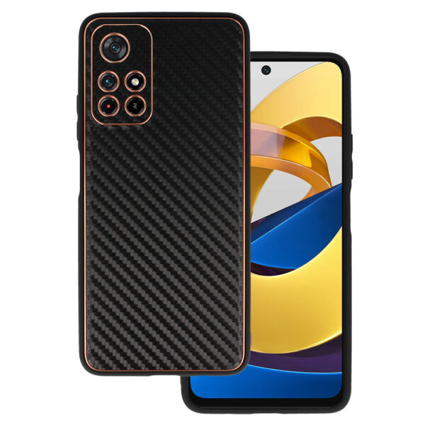 TEL PROTECT Leather Carbon Case do Xiaomi Redmi Note 11 5G/Note 11S 5G/Poco M4 Pro 5G Czarny