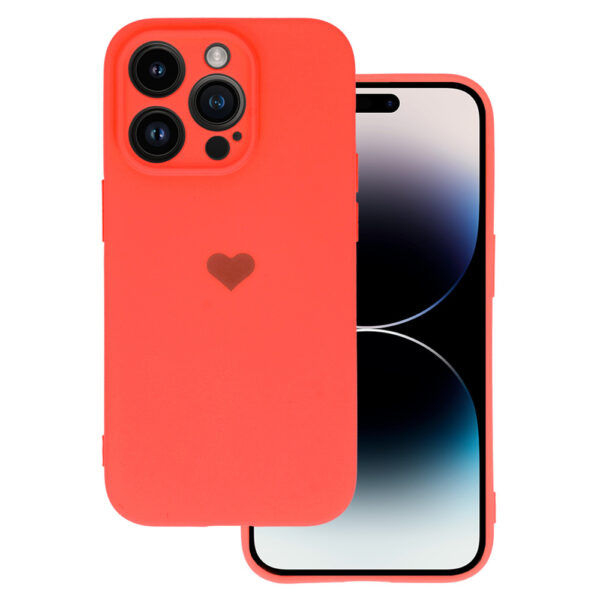 Vennus Silicone Heart Case do Iphone 13 Pro wzór 1 koralowy