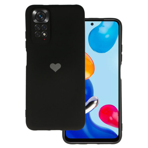 Vennus Silicone Heart Case do Xiaomi Redmi Note 11 Pro/Note 11 Pro 5G wzór 1 czarny