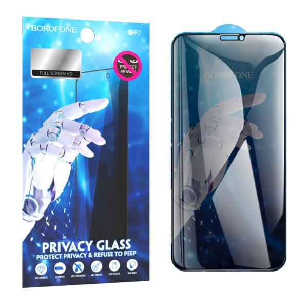 Borofone Hartowane szkło BF7 Diamond Armor Full Screen Anti-spy do Iphone X/XS/11 Pro - 10 sztuk