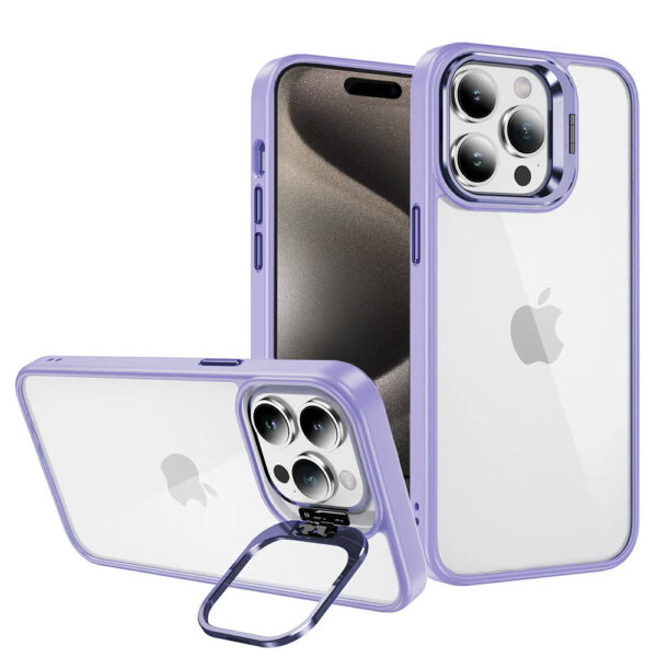 Tel Protect Kickstand case + szkło na aparat (lens) do Iphone 11 Pro jasnofioletowy