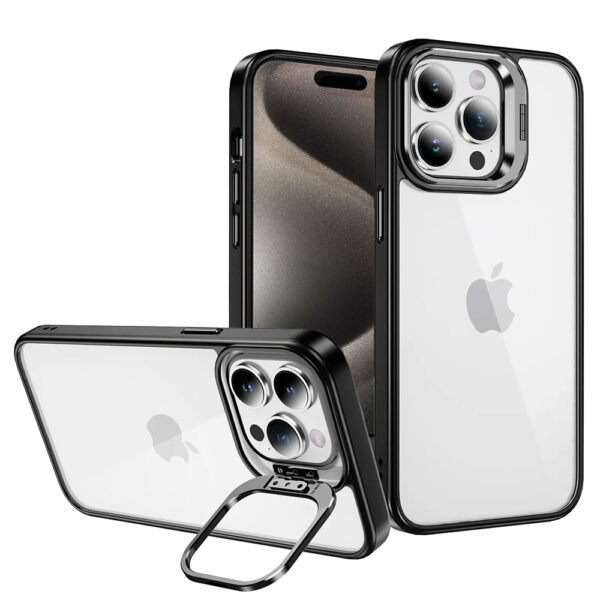 Tel Protect Kickstand case + szkło na aparat (lens) do Iphone 11 Pro Max czarny