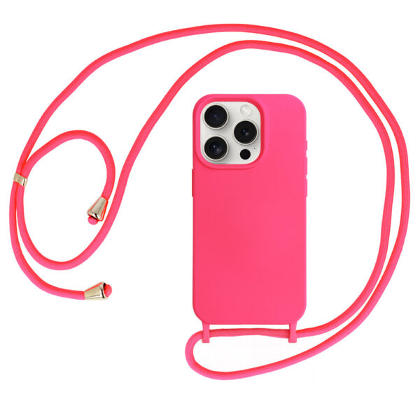 Strap Silicone Case do Iphone 15 Plus wzór 1 różowy