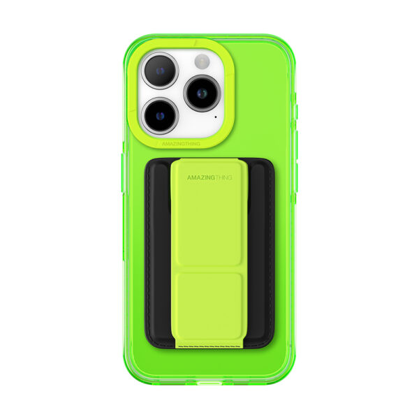 Amazing Thing Etui Titan Pro Neon Mag Wallet Case 10FT IP156.1PTWGN do Iphone 15 Pro zielony z podstawką