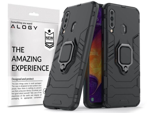 Etui Alogy Stand Ring Armor do Samsung Galaxy A60/M40 czarne - obrazek 7