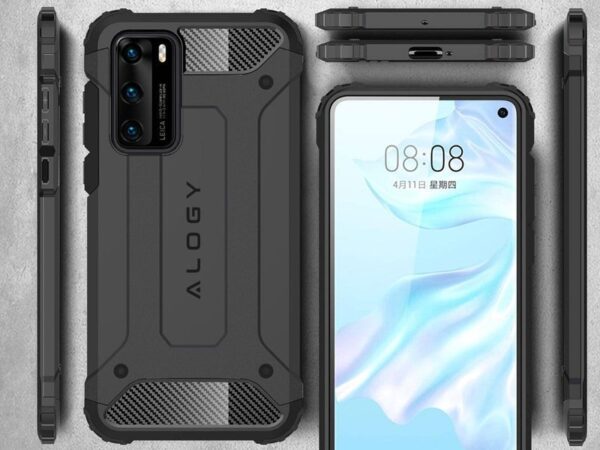 Etui Alogy Hard Armor do Huawei P40 szare - obrazek 2