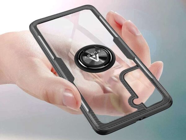 Etui Alogy Ring Holder Clear Armor do Samsung Galaxy S21 Plus czarne - obrazek 7