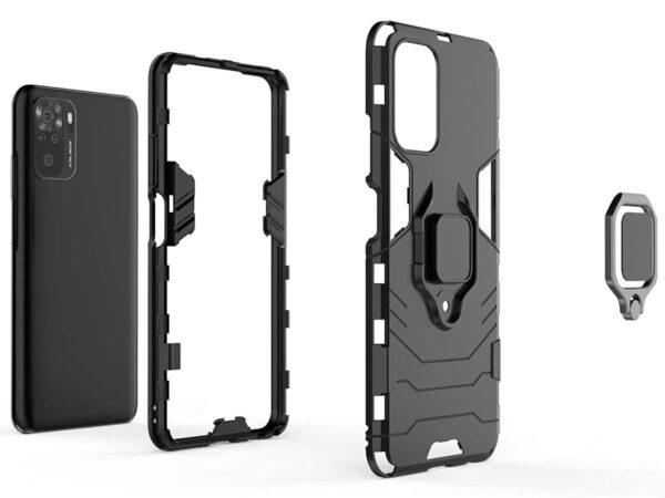 Etui Alogy Stand Ring Armor do Xiaomi Redmi Note 10/10s czarne - obrazek 6