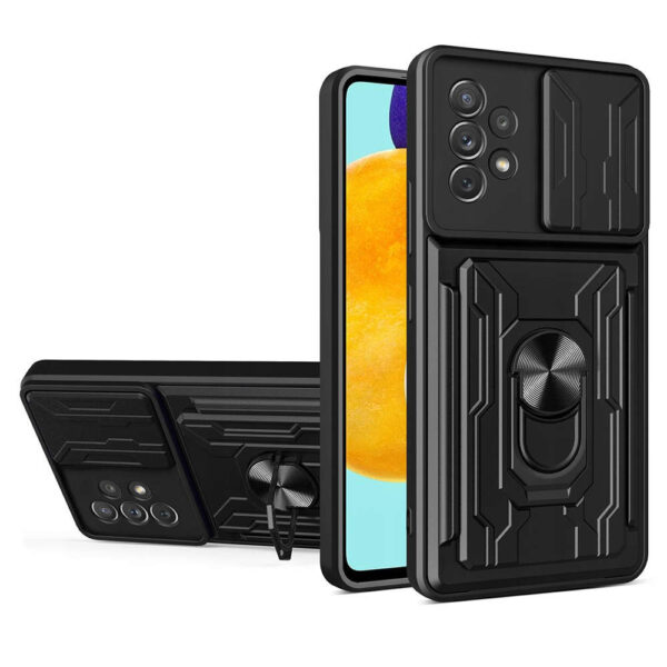 Etui Alogy Camshield Ring Wallet Case z osłonką na aparat i portfelem do Samsung Galaxy A53 Black - obrazek 11