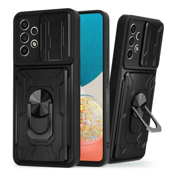 Etui Alogy Camshield Ring Wallet Case z osłonką na aparat i portfelem do Samsung Galaxy A53 Black - obrazek 8