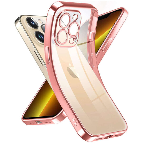 Etui Alogy TPU Luxury Case z osłonką na aparat do Apple iPhone 12 Pro różowo-przezroczyste - obrazek 2